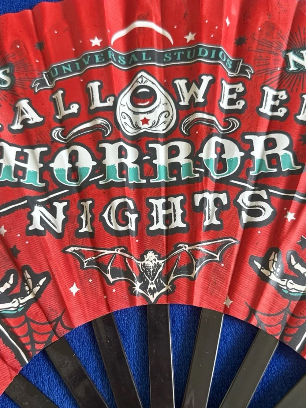 Brand new!!! Without tag universal Halloween Horror Nights Red Folding Fan 2023